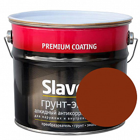 Грунт-эмаль по ржавчине SLAVEN коричневая 3,2кг
