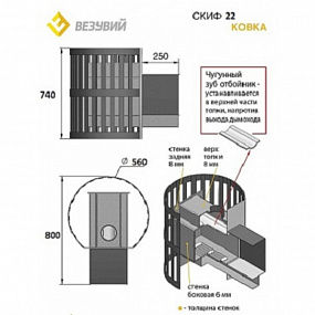 Печь Везувий Скиф Ковка 22
