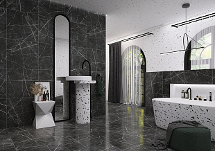 Плитка керам.600х600х10мм "Marble line dark grey" серая темная,ГОСТ арт.NR0383 ( 4шт в упак. 1,44м2)