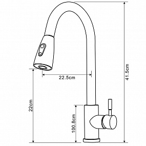 Смеситель кухня MELODIA Perfetto картридж д.35мм MDV30204ss