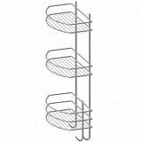 Полка Shelf 25*15*61,5 см прямая 3 яруса с вешалками хром/лак