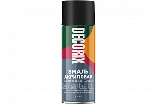 Эмаль аэрозольная черная мат 520мл DECORIX