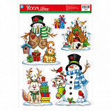 Стикер RoomDecor WDX 1861A (снеговики и зверушки)