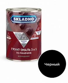 ГРУНТ- ЭМАЛЬ ПО РЖАВЧИНЕ "SKLADNO" 3 В 1 ЧЕРНЫЙ 1,8 КГ