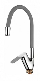 LEDEME смеситель кухня  д.35мм,гибкий шланг,боковой серый,L4153-9