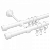 300 Карниз ков d25/16мм белый мат  2х.р Т.У СМАРТ