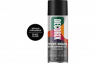 Эмаль аэрозольная черная глянц 520мл DECORIX