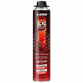 Пена ОГНЕСТОЙКАЯ ZIGGER FIRESTOP профессиональный 750мл (65л) 910гр (81598)