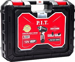 Винтоверт IMPACT аккум. бесщёточный P.I.T. PSD12K-120A/2 (12В, 120Нм, 3 ск, HEX 1/4", 2 акб, ЗУ),