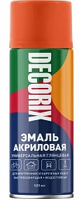 Эмаль аэрозольная оранжевая глянц 520мл DECORIX