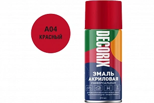 Эмаль аэрозольная красная глянц. унив. DECORIX 520мл.